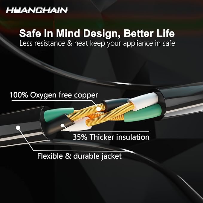 HUANCHAIN 16/3 Gauge 200 ft Extension Cord Outdoor Waterproof - Image 3