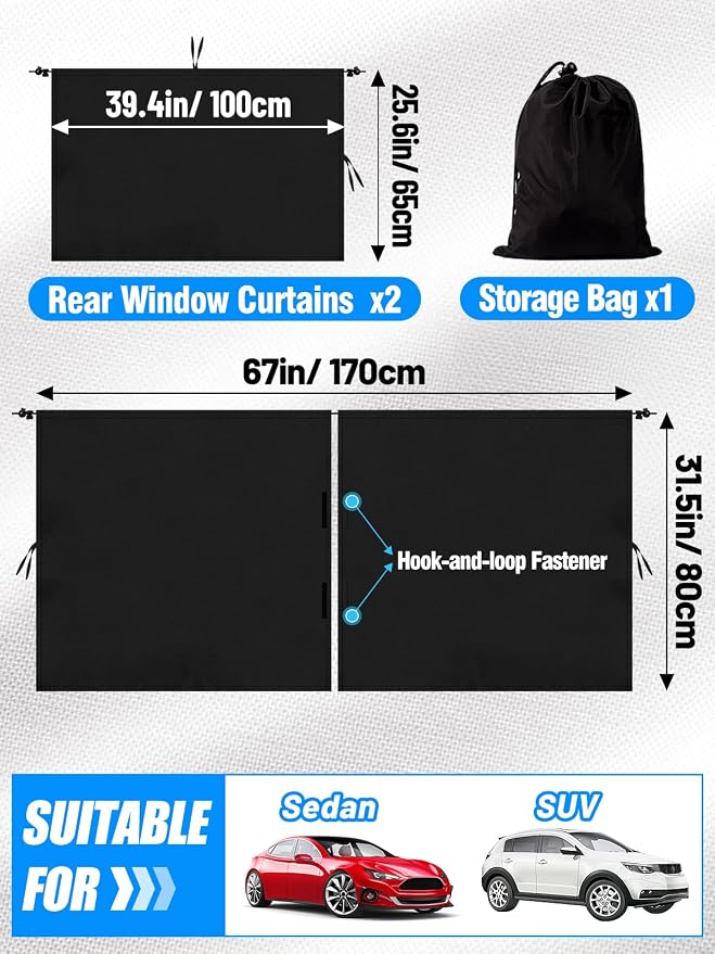Set of 3 Car Window Shades - Image 5