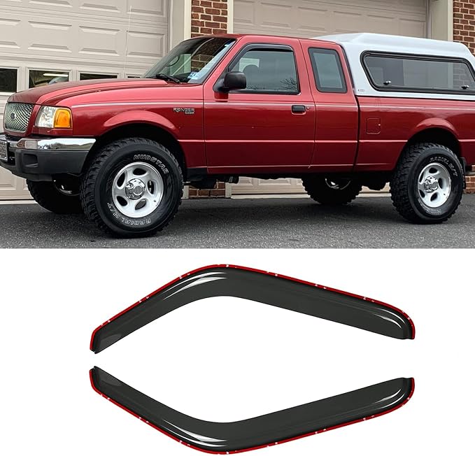 Side Window Visor Wind Deflector, 1994-2010 Mazda B2300/B4000, 1994-2008 Mazda by Puermto