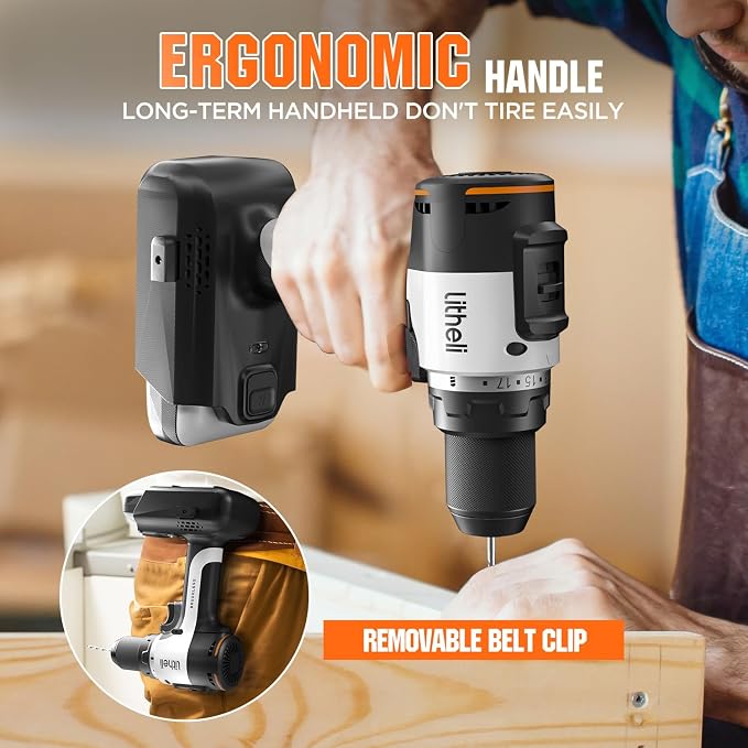 Litheli 20V Cordless Drill Driver, Brushless Power Drill - Image 8