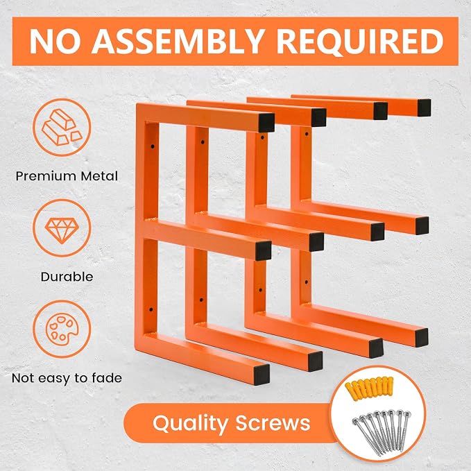 4 Pack Wood Organizer and Lumber Storage Rack Wall Mount, Heavy Duty Wood - Image 4