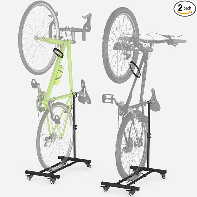 Vertical Bike Stand, Upright Bike Parking Rack Floor, Adjustable Bicycle Storage by Riciakik