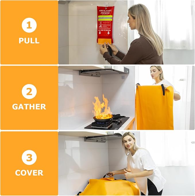 Emergency Fire Blanket, 39.4X 39.4inch Fire Extinguisher Blanket - Image 3