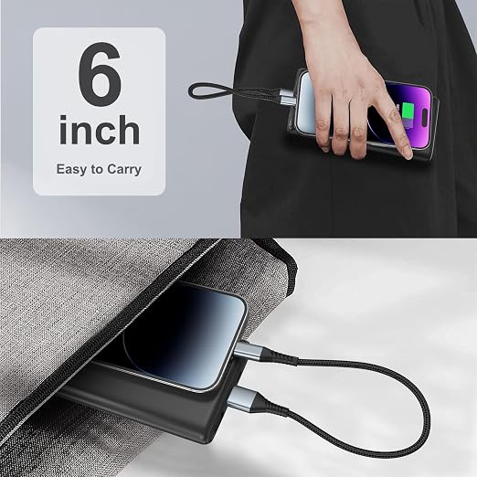 6 inch Braided USB C to C Charger Cable - Image 6