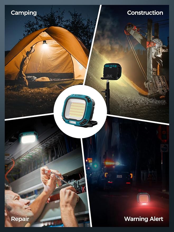 Smiling Shark Working Light, LED Work Light 4000 Lumen 18 Light Mode USB - Image 5