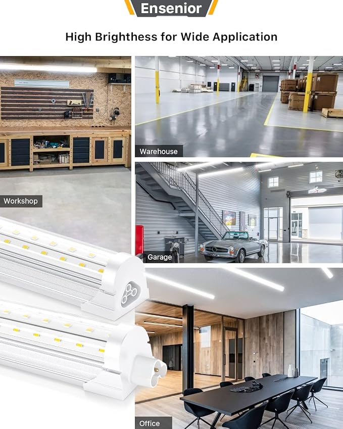 Ensenior 10 Pack 4 FT Led Shop Lights, 6000K Clear White, 5000LM Super Bright - Image 7