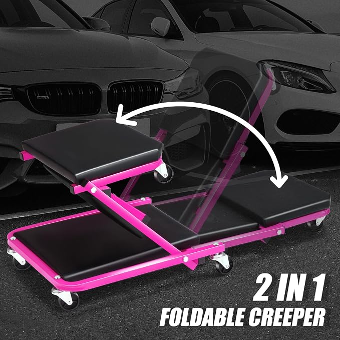 DNA MOTORING 36 Inches 2 IN 1 Rolling Folding Car Creeper/Seat, 150kg Weight - Image 4