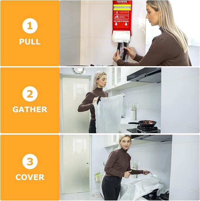 Emergency Fire Blanket, 39.4X 39.4inch Fire Extinguisher Blanket - Image 3