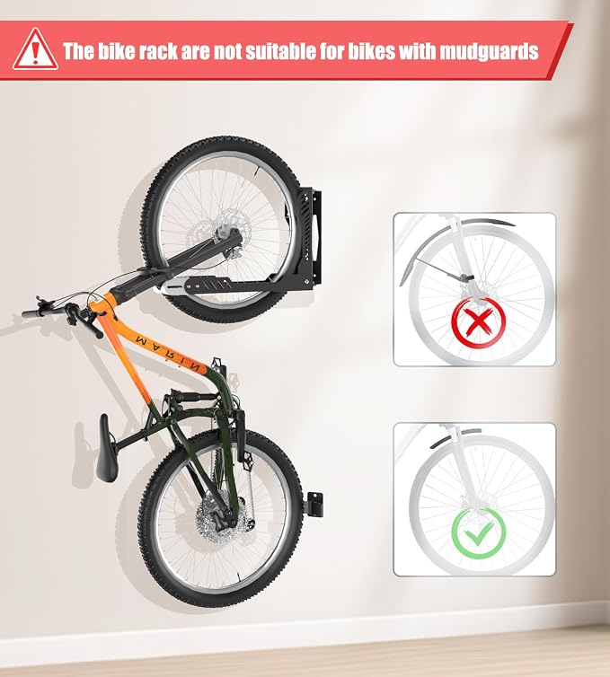 Bike Wall Mount 2 Pack Swivel Bike Rack - Image 6