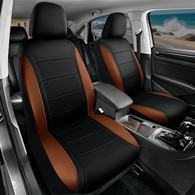 Road Comforts Leather Seat Covers, Breathable Car Seat Covers Full Set - Image 2