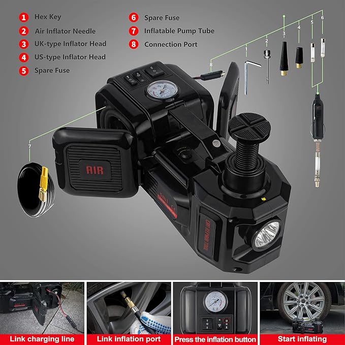 E-HEELP Electric Car Jack 5Ton 12V Kit Hydraulic - Image 5