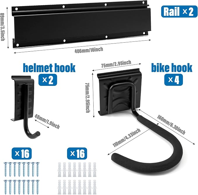 Sinoer Bicycle Wall Rack, Wall Mount - Image 7