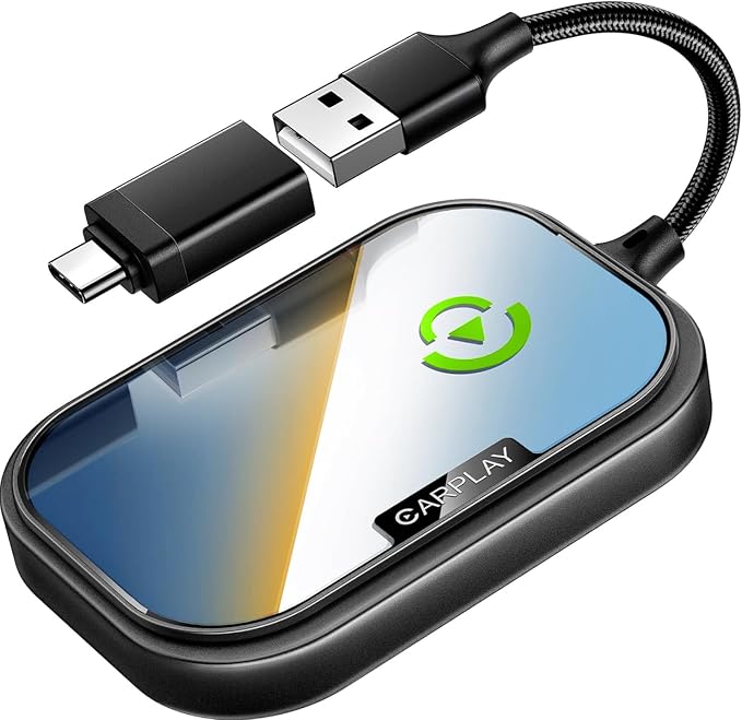 Wireless CarPlay Adapter for Apple iPhone, Converts Factory Wired CarPlay to by CarEaseWirelessCarPlay