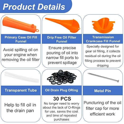 Oil Change Tool Kit for Harley Davidson Accessories, Oil Filter Wrench - Image 2