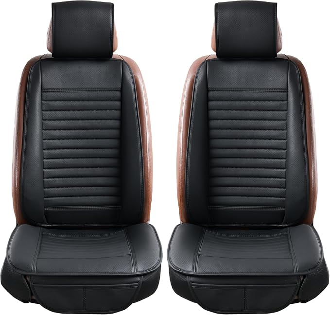 Universal Leather Car Seat Covers Full Set, Car Seat Cushion Covers Protector - Image 2