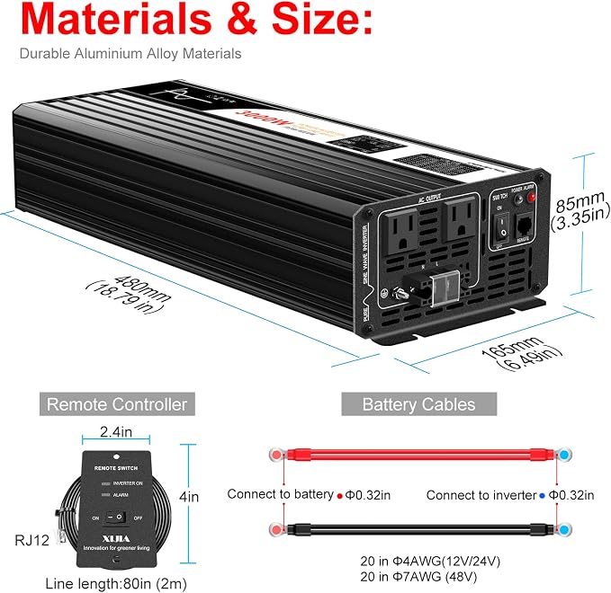 DC 12v AC 120V 60HZ Pure sine Wave 3000w Solar Power Inverter - Image 5