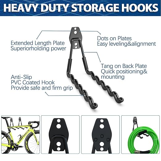 3-H Garage Wall Hooks 42 Pack, Heavy Duty Garage Hooks - Image 2