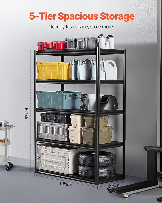 VEVOR Storage Shelves, 3000 lbs, 5 Tier Garage Storage Shelving - Image 3