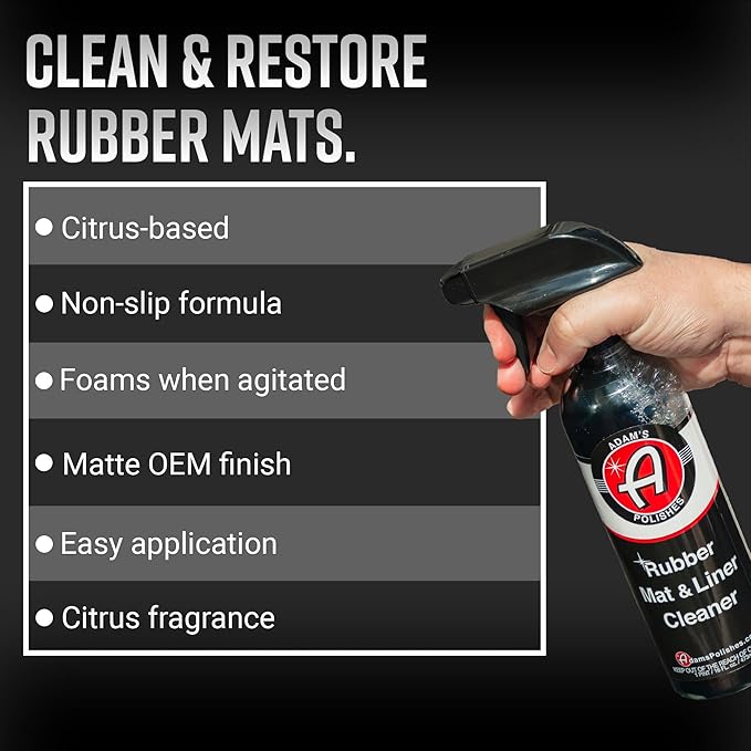 Adam's Polishes Rubber Mat & Liner Cleaner 16oz Protectant & Rubber Floor Mat - Image 2