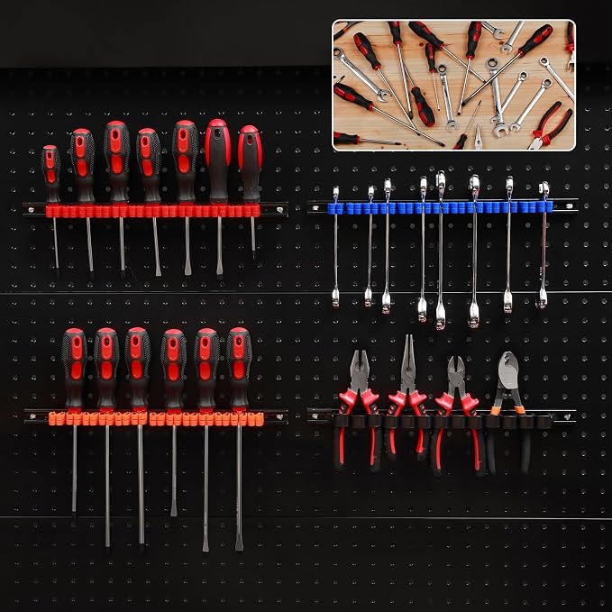 CASOMAN 10 pcs Screwdriver Organizer and Wrench Organizer, Wall Mount, Hand - Image 7
