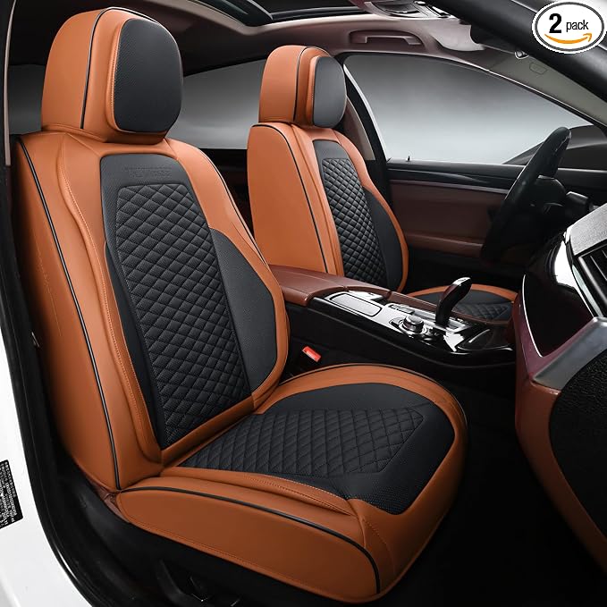 Seat Covers for Cars Full Set, Leather Seat Covers 2 Pack, Breathable Leather by truckerset