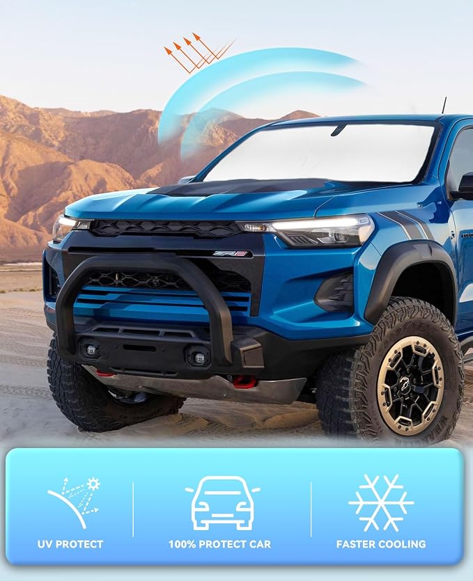 Sunshade Sun Shade for 2015-2024 2025 2026 Chevrolet Chevy Colorado Windshield - Image 5