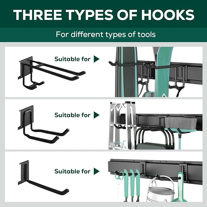 Garage Garden Tool Organizer Wall Mount, 48 Inch Garage Organizer Wall Mounted - Image 6