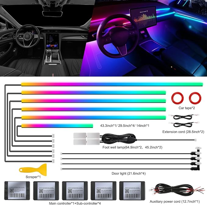 Dream+Color Acrylic Interior Car LED Strip Light - Image 2