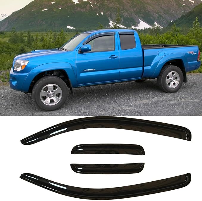 4pcs Original Shatterproof Outside Mount Style Window Rain Guards Durable Side - Image 2