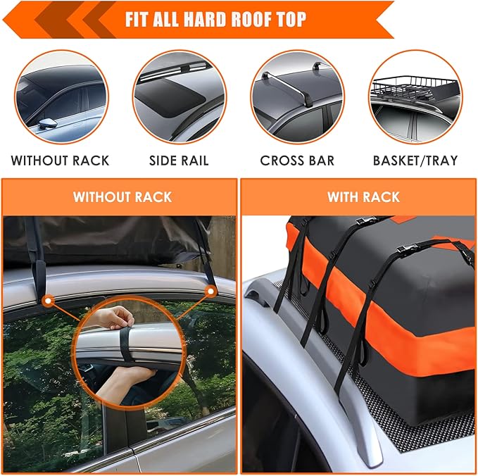 MeeFar Car Roof Bag XBEEK Rooftop top Cargo Carrier Bag 20 Cubic feet Waterproof - Image 3