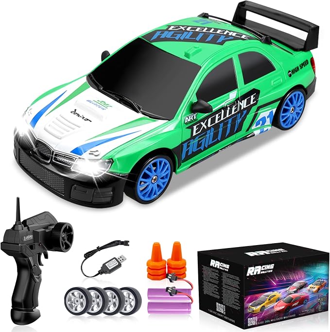RC Drift Car 2.4GHz 1:24 Scale 4WD Remote Control Car 15KM/H High Speed by YUANPLAN