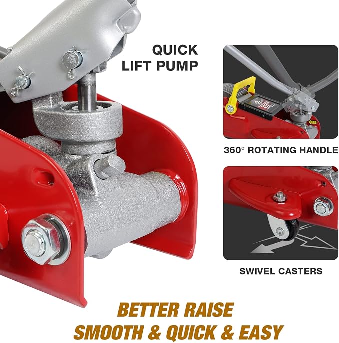 Floor Jack 2.5 Ton Hydraulic Low Profile Trolley Car Jack - Image 5