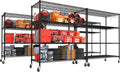 PrimeZone 5 Packs 55.5" W x 24" D x 80" H Heavy Duty Wire Storage Shelves by PrimeZone