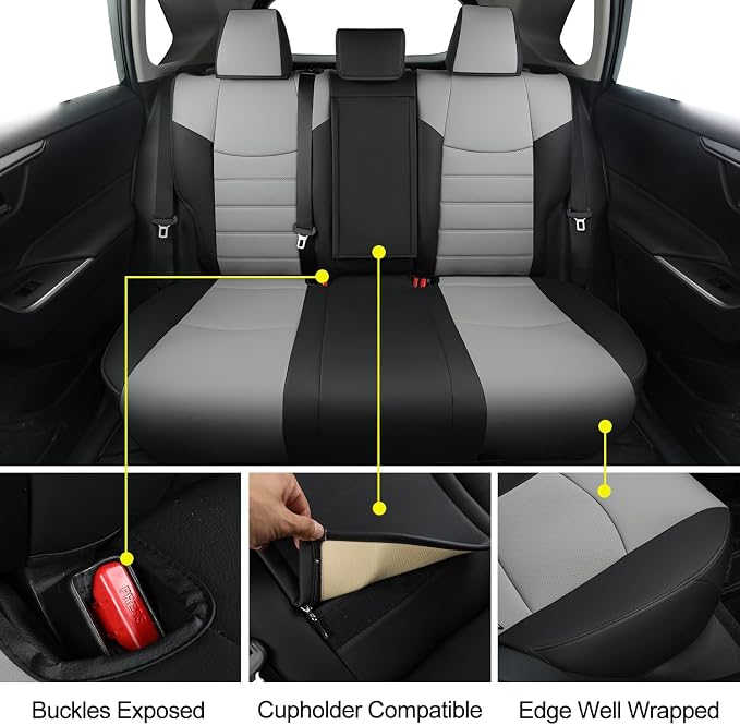 RISINGSTAR Rav4 Hybrid Seat Covers, fit 2019-2025 Toyota Rav4 Hybrid LE - Image 5
