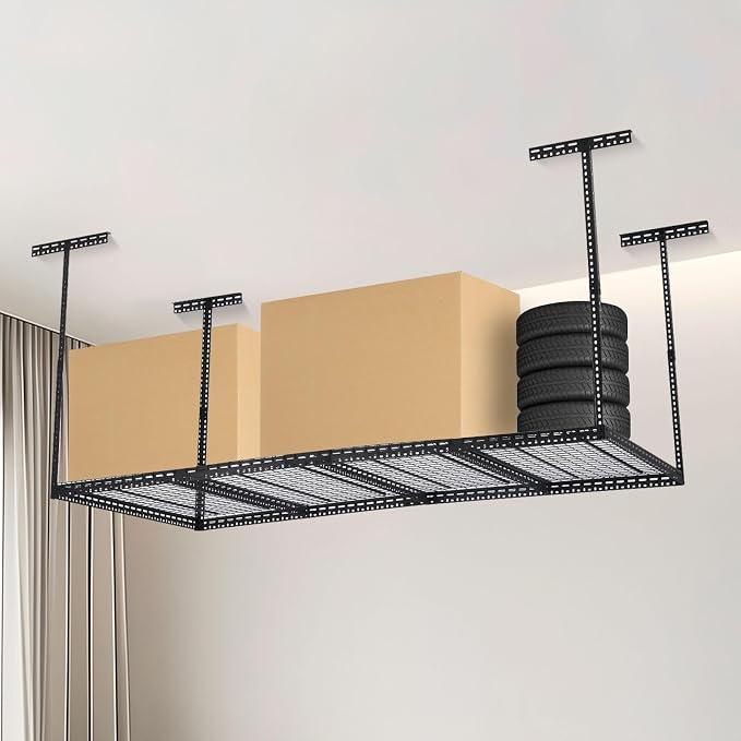 Overhead Garage Storage Rack 4x8 FT, Steel Ceiling Shelves 330lb Capacity - Image 5