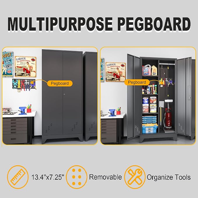 61" H Metal Storage Cabinet, Utility Cabinets - Image 6