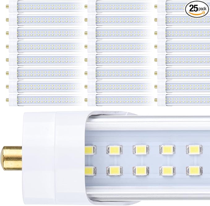 25-Pack, 8 Foot LED Bulbs, 100W 15000lm 6000K Cold White, Super Bright by DOUYIDOUBEST-LEDLIGHTING