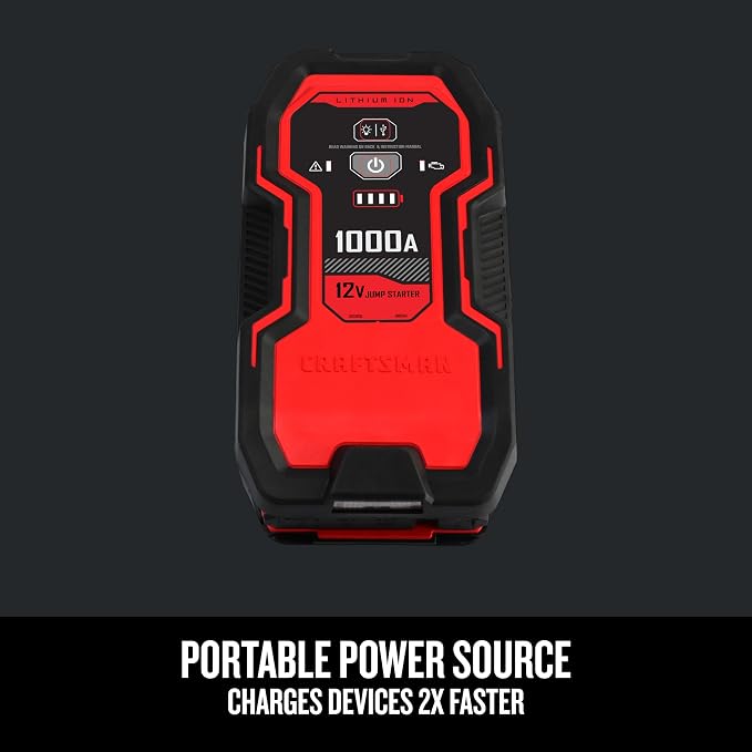 CRAFTSMAN Lithium Jump Starter and Portable Power Pack, CMXCESM263, 2.4 Amp USB - Image 6