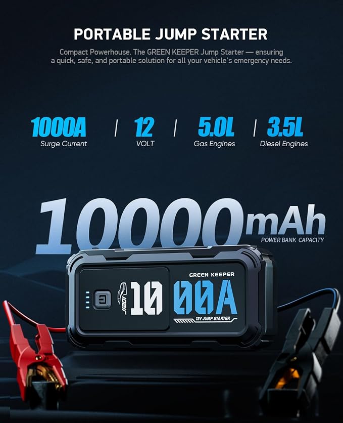 Portable Car Battery Jumper Starter 1000A Jump Box - Image 2