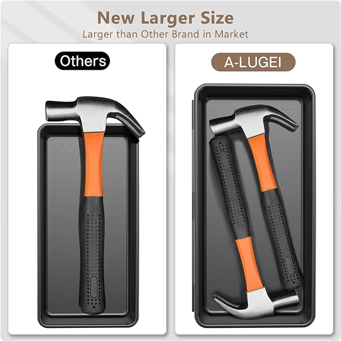 A-LUGEI【 & 5 Size】Tool Box Organizer Tray Divider Set, 【Black】 Desk - Image 2