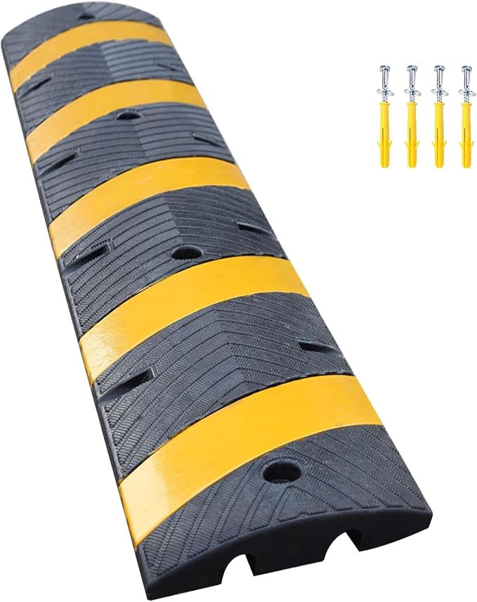 Orangestar 6Ft Rubber Speed Bump, 2 Channel Heavy Duty Speed Hump Cable by OrangeStar