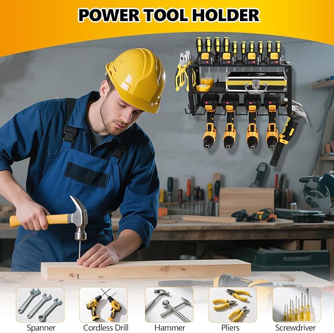 Power Tool Organizer Wall Mount, battery storage rack, Heavy Duty Iron Material - Image 7