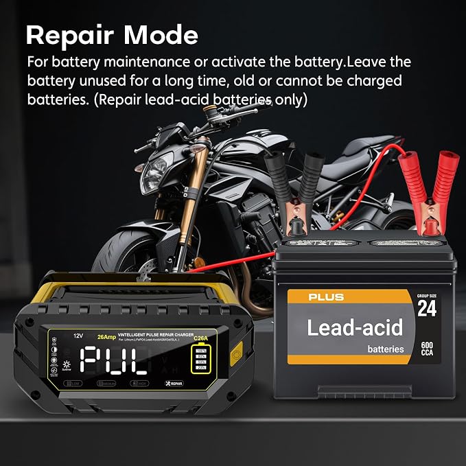 Battery Charger 0-26A 6V/12V/24V Lithium LiFePO4 Lead Acid, Fully Automatic Car - Image 6