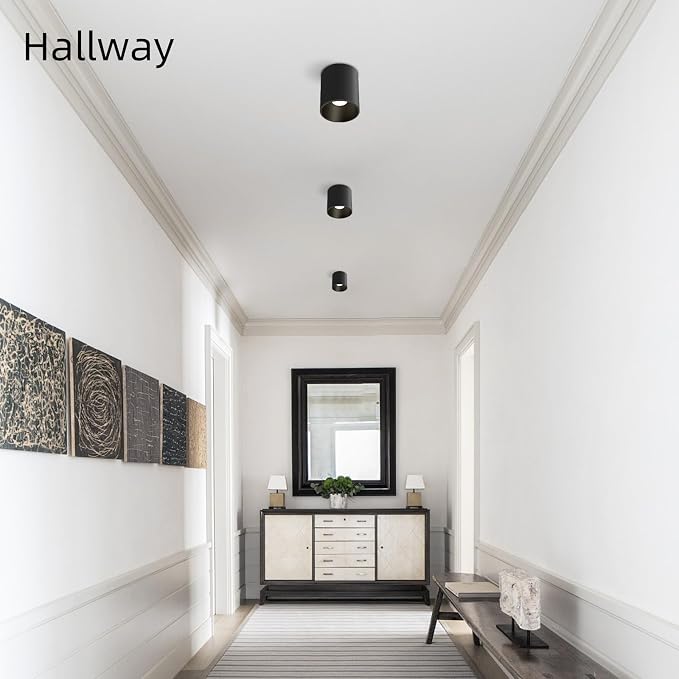 Modern Ceiling Light Fixture, Dimmable Flush Mount 4.72'' Black Cylinder - Image 4