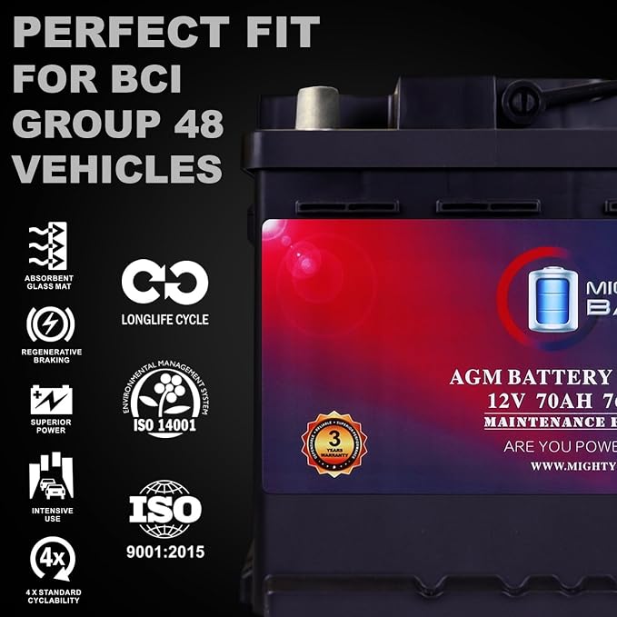Mighty Max Battery MM-H6 Start and Stop Car BCI Group Size 48 12V 70 AH - Image 4