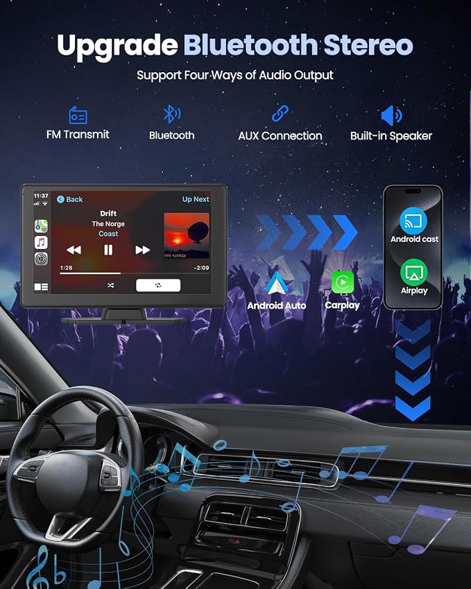 Portable Carplay Screen for Car 5K Dash Cam, Car Audio Receivers - Image 4