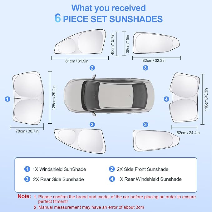 6pcs Car Window Shades for Nissan Sentra 2020-present Accessories, Windshield - Image 7