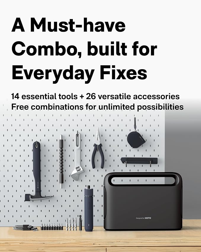 HOTO 40-Piece Tool Kit, Household Essentials tool set w/Smart Electric - Image 4