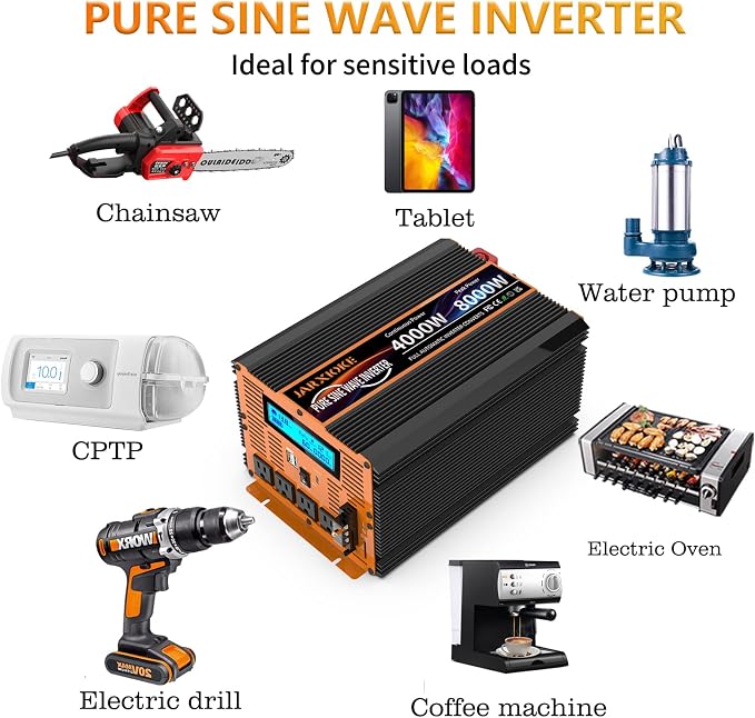 4000 Watt Pure Sine Wave Power Inverter 12V DC to 110V 120V Converter - Image 4