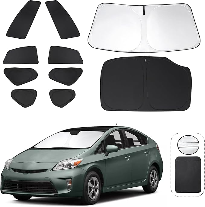 TINGLU Window Shades for Toyota Prius Hatchback 2010-2015 Accessories Full by TINGLU